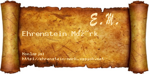 Ehrenstein Márk névjegykártya
